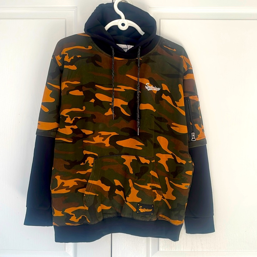 Sniper Hero Camouflage Pullover Hoodie Sleeve Pocket Multi Camo XL Fits M